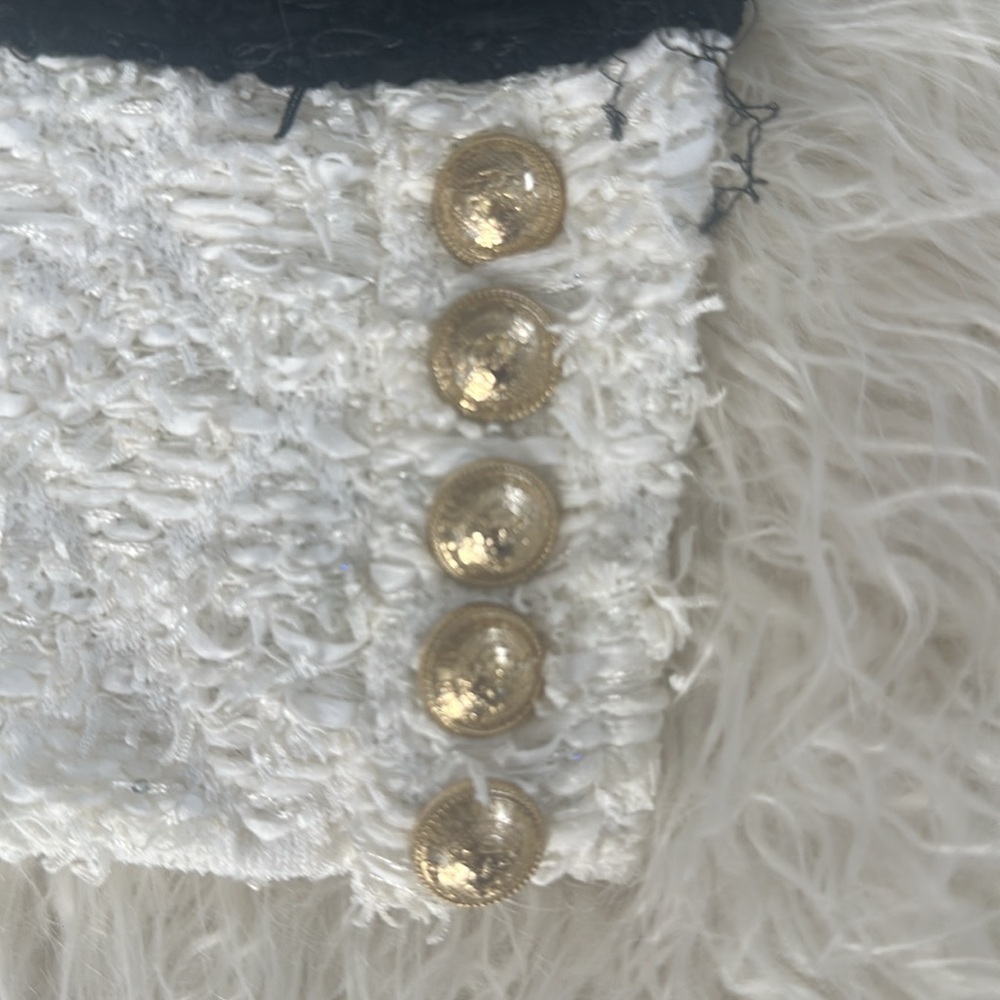 Balmain Black and White Textured Tweed Jacket - Picture 9 of 11